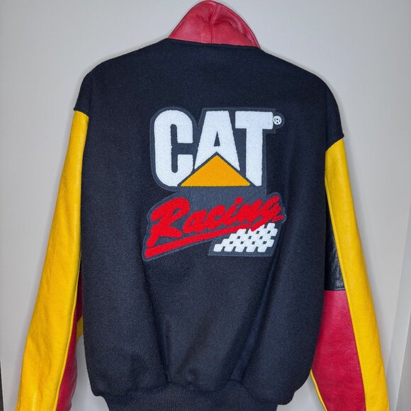 Vintage "CAT Racing" Jacket | Caterpillar | Authentic Leather & Wool | Medium - Picture 1 of 9